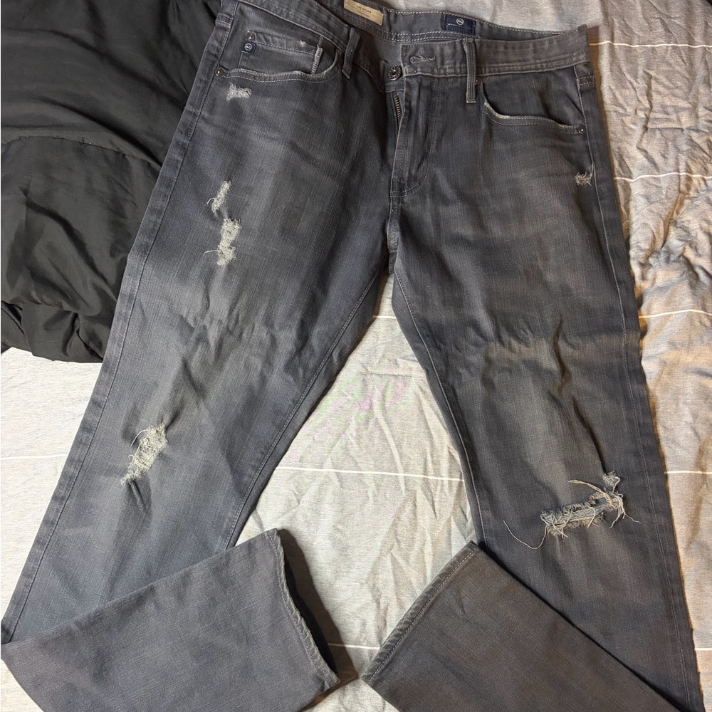 AG Adriano Goldschmied Men's Distressed grey Jeans